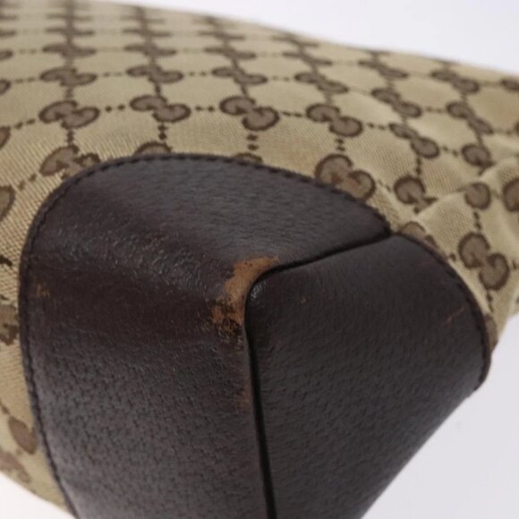GUCCI GG Canvas Shoulder Bag Beige Silver 114273 Auth gh243 - Picture 5 of 16